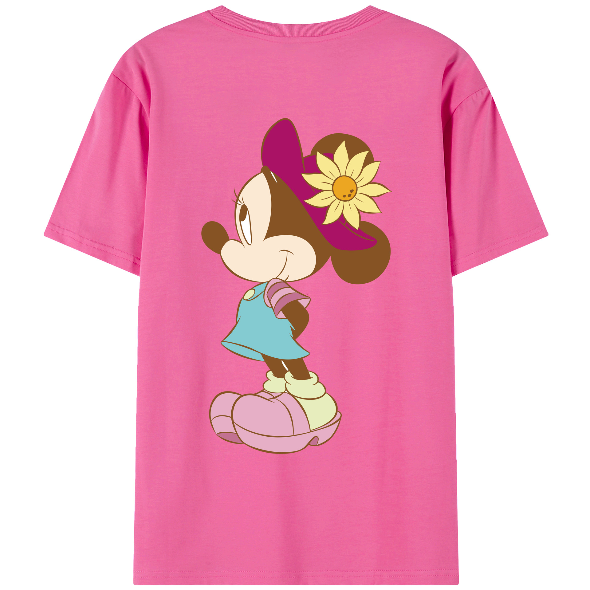 （画像用） ミッキーマウス Mickey Mouse レディース半袖Tシャツ(バックプリント)